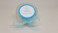 Scatolina in PVC tonda con etichetta personalizzabile